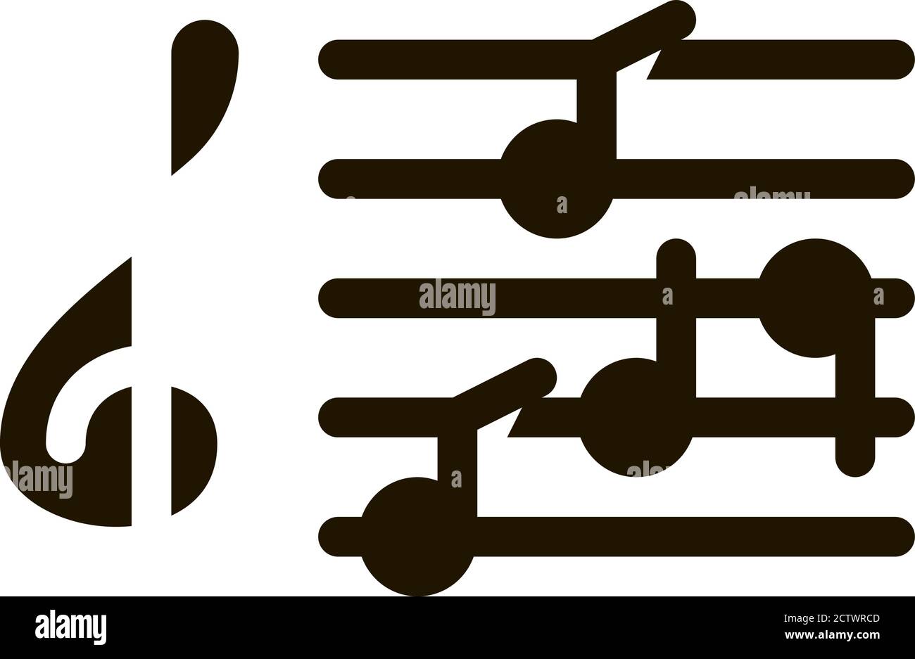 Treble Clef And Musical Notes Opera Element Vector Stock Vector Image