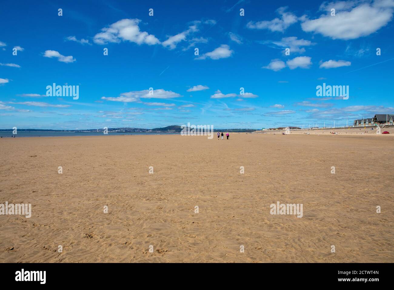 A view of the beautiful Aberavon Beach, also known as Aberavon Sands in South Wales, UK - looking towards Swansea Bay.  It is one of the longest beach Stock Photo