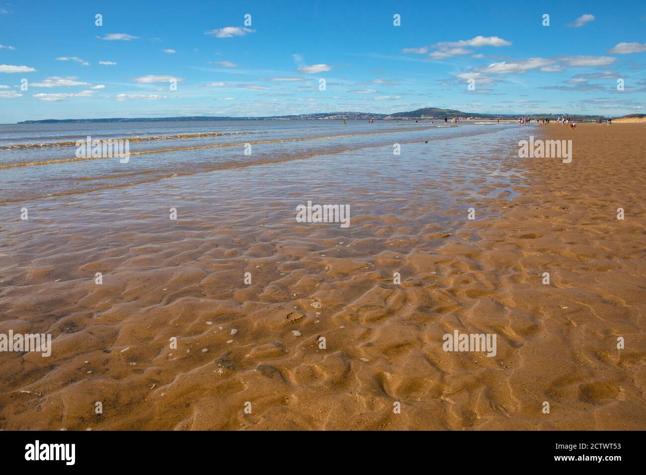 A view of the beautiful Aberavon Beach, also known as Aberavon Sands in South Wales, UK - looking towards Swansea Bay.  It is one of the longest beach Stock Photo