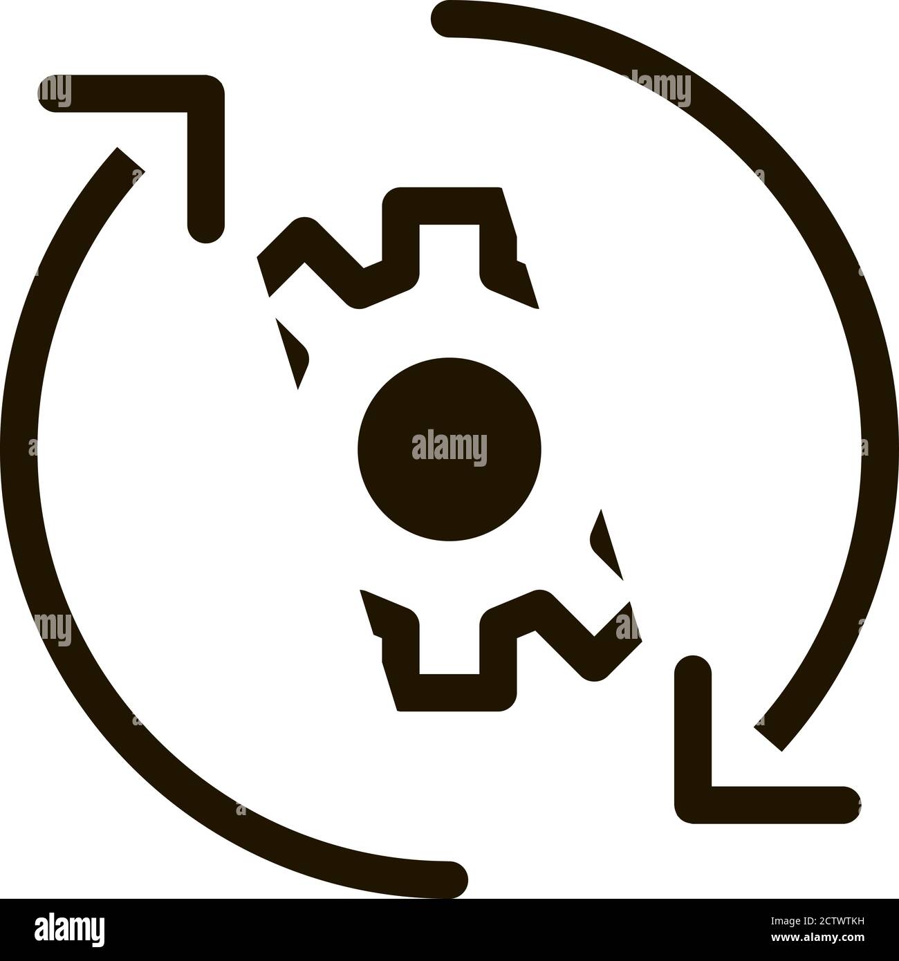 Gear And Arrows Around Agile Element glyph icon Stock Vector