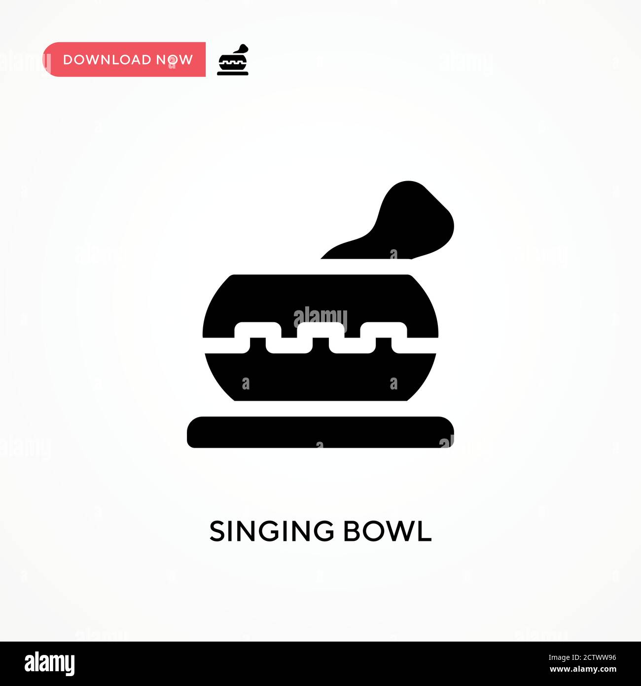 Singing bowl vector icon. . Modern, simple flat vector illustration for web site or mobile app