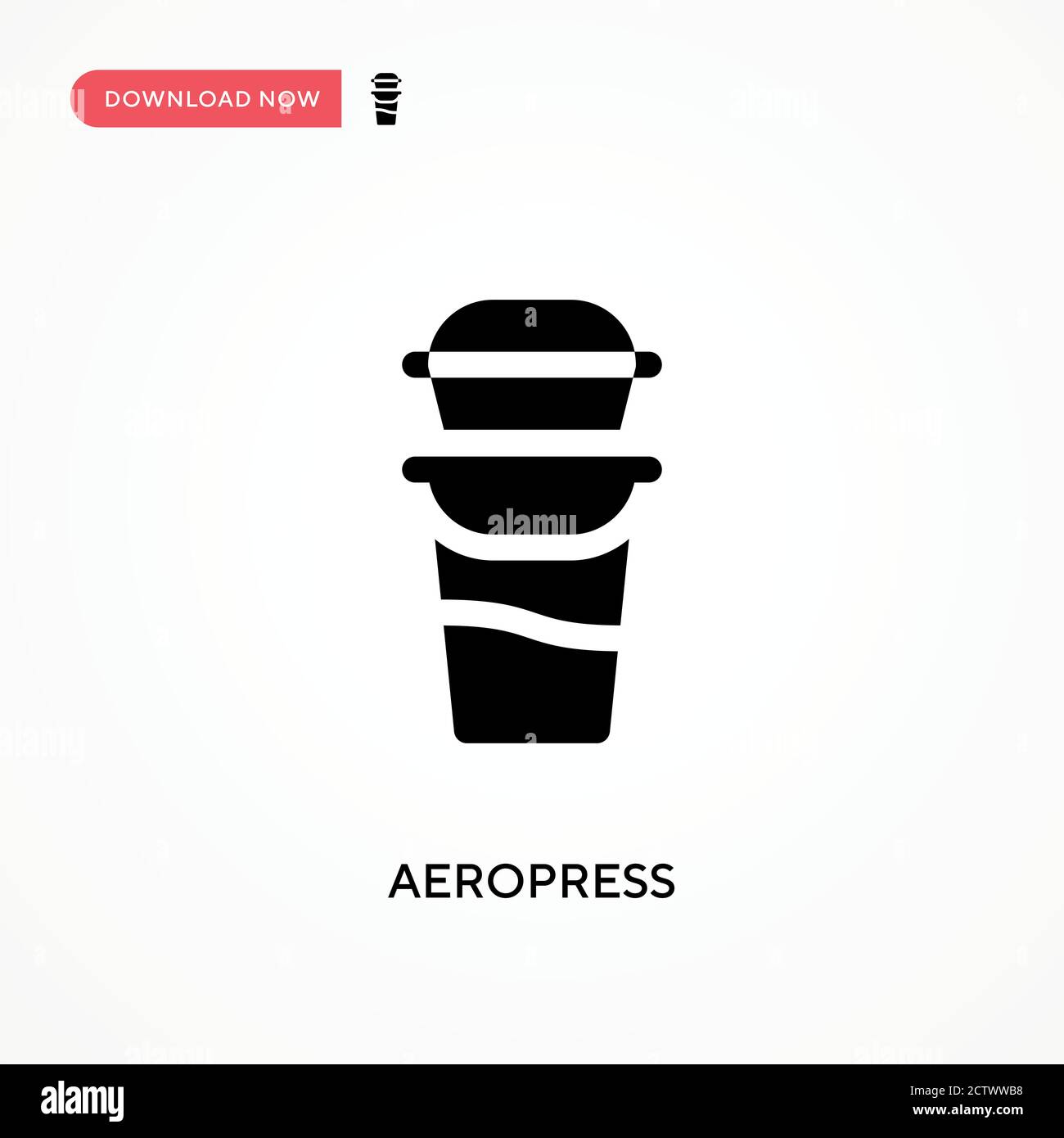 Aeropress vector icon. . Modern, simple flat vector illustration for web site or mobile app Stock Vector