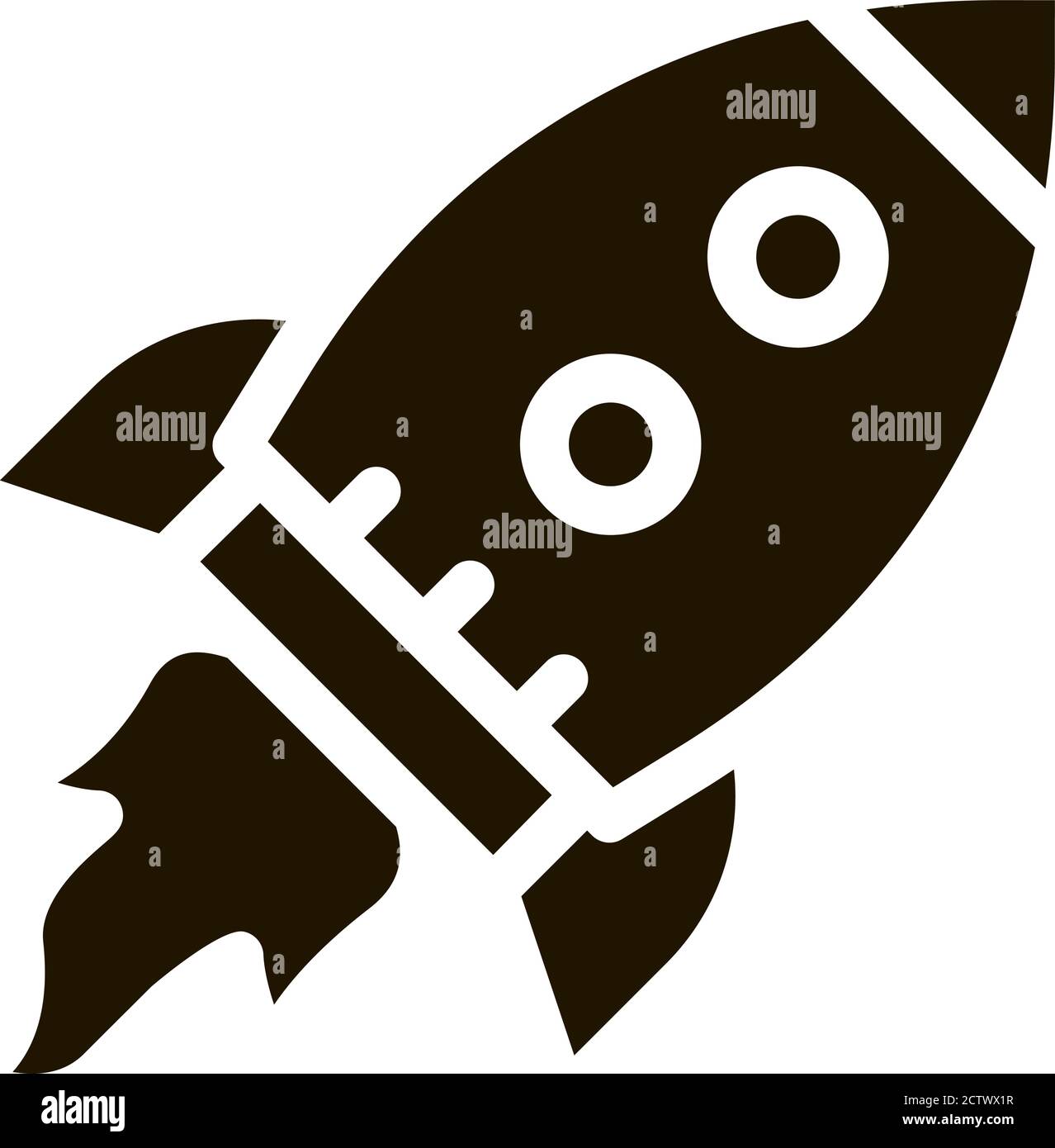 Flying Rocket Spaceship Agile Element glyph icon Stock Vector
