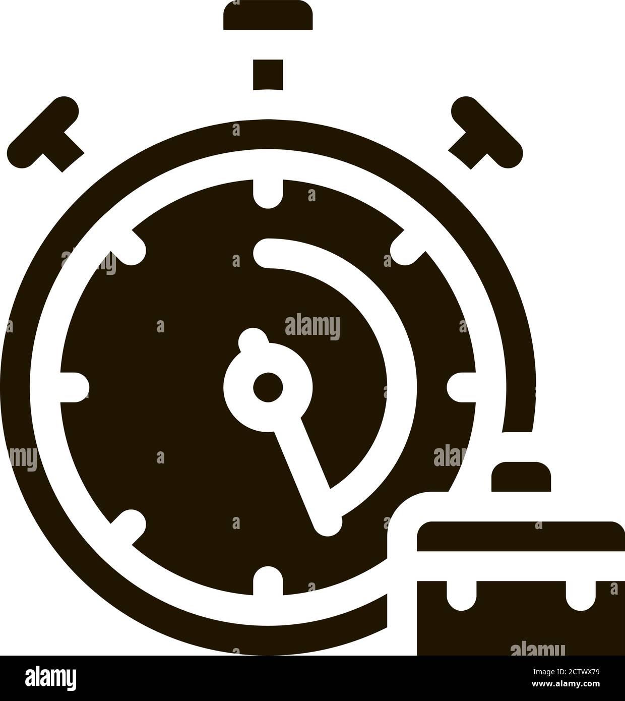 Stopwatch And Suitcase Agile Element glyph icon Stock Vector