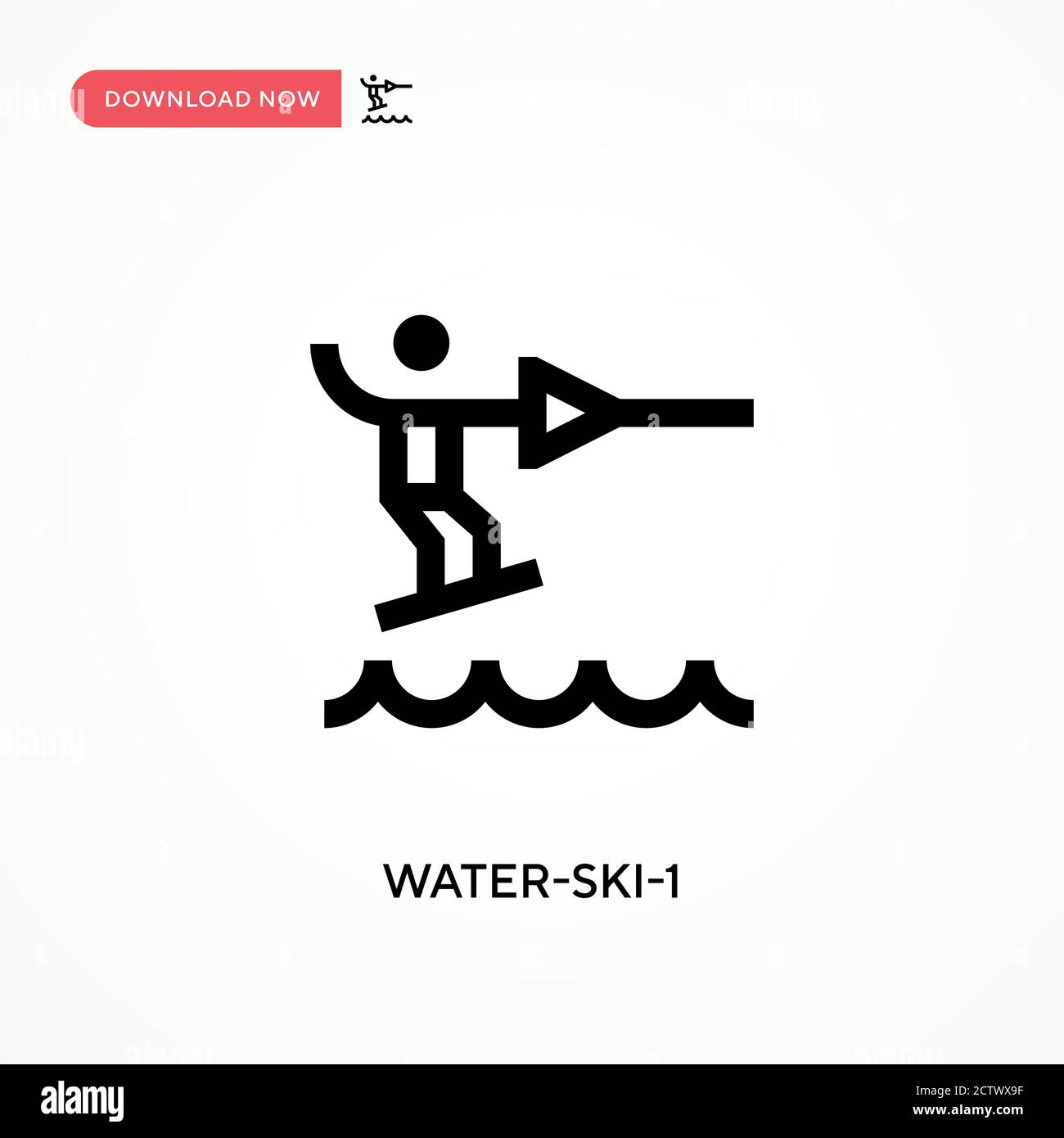 Water-ski-1 vector icon. . Modern, simple flat vector illustration for web site or mobile app Stock Vector