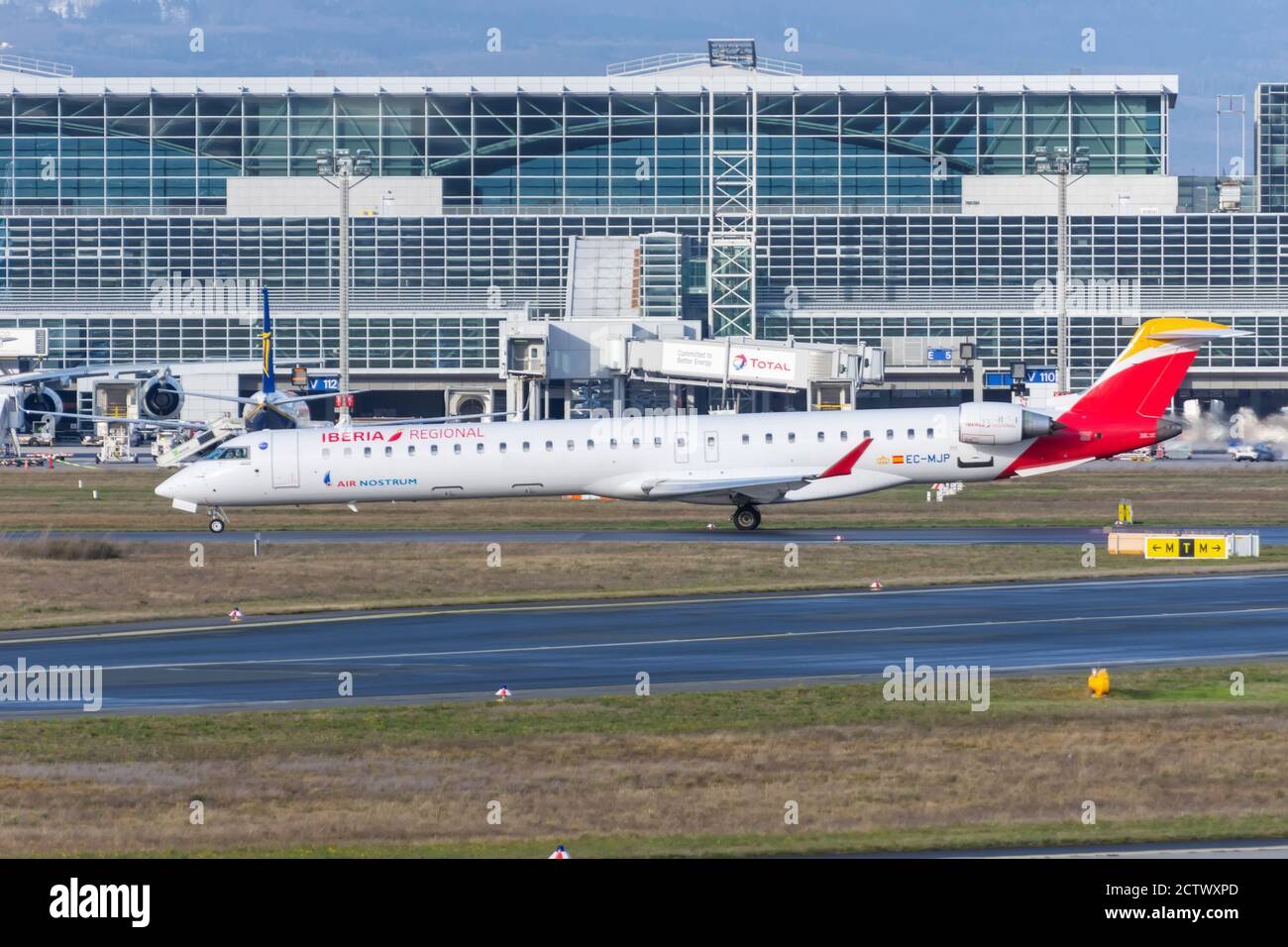 Bombardier CRJ-1000 Iberia Regional Air Nostrum airlines. Germany, Frankfurt am main airport. 14 December 2019 Stock Photo