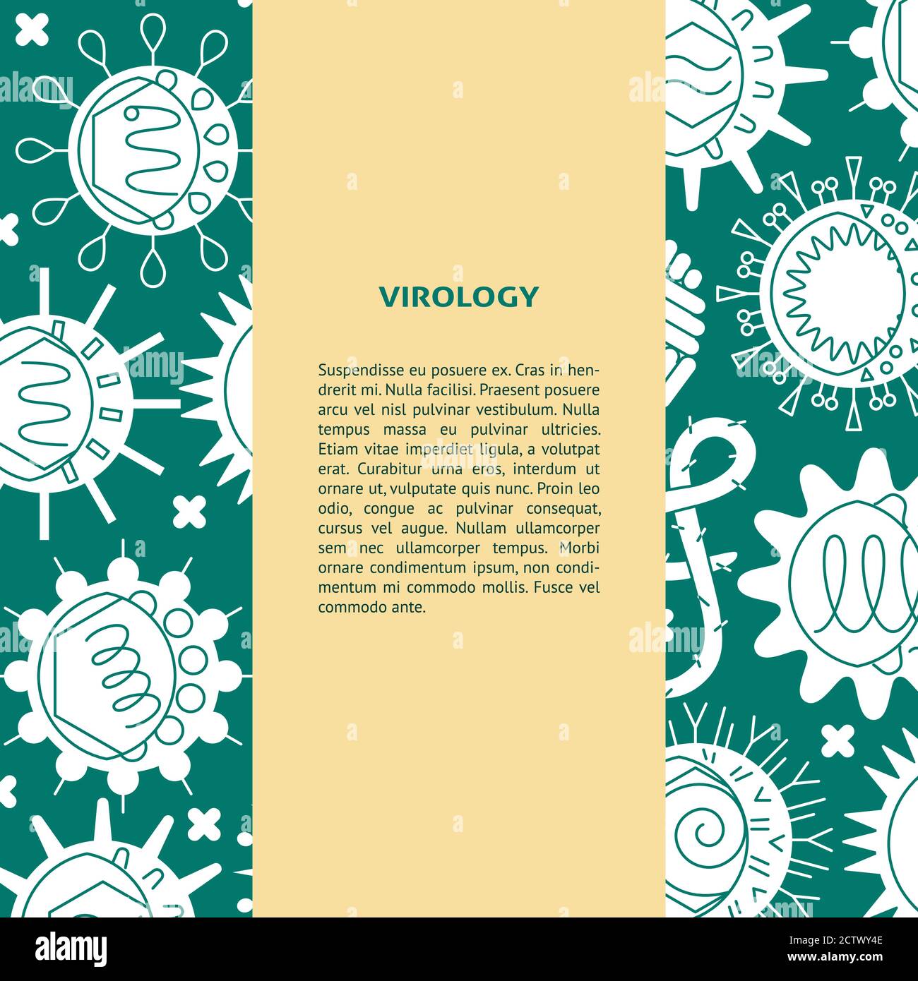 Virology concept banner with place for text Stock Vector