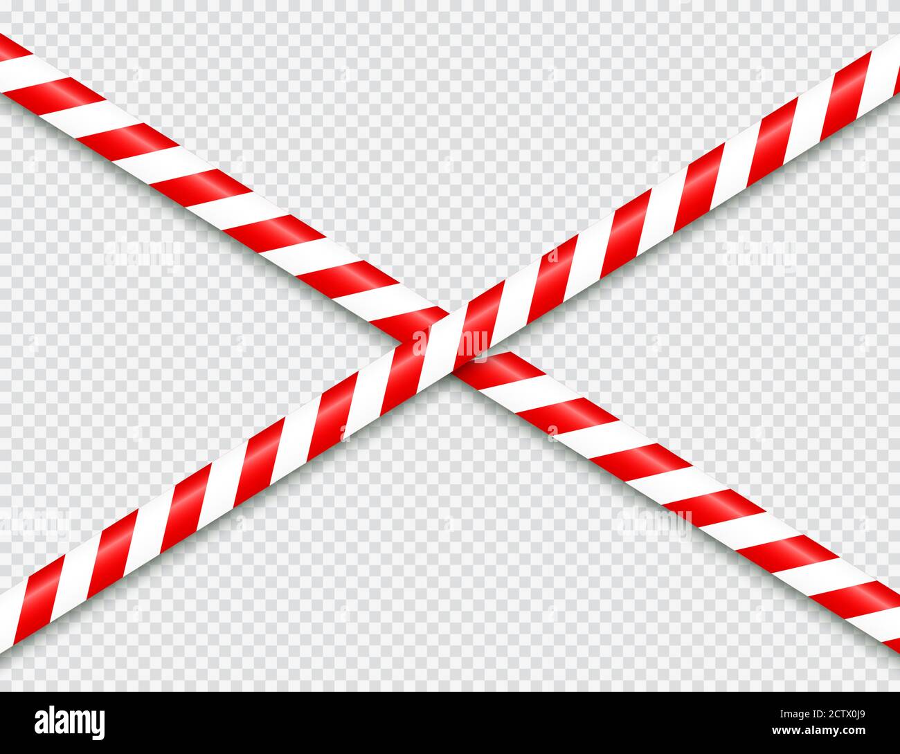 Realistic red barricade tape. Police warning line. Danger or hazard