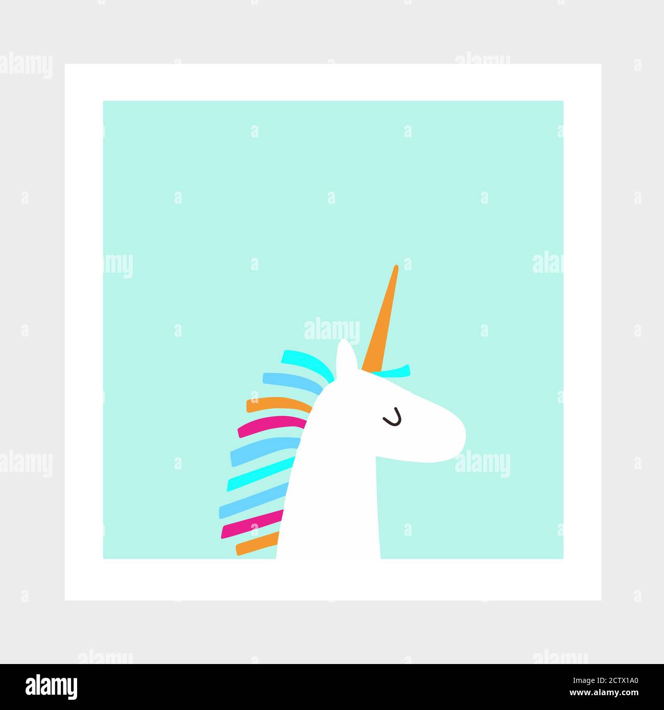 Funny Little Unicorn Pony With Pink And Blue Mane And Stars Unicorn Happy Birthday Card Stock Vector Image Art Alamy