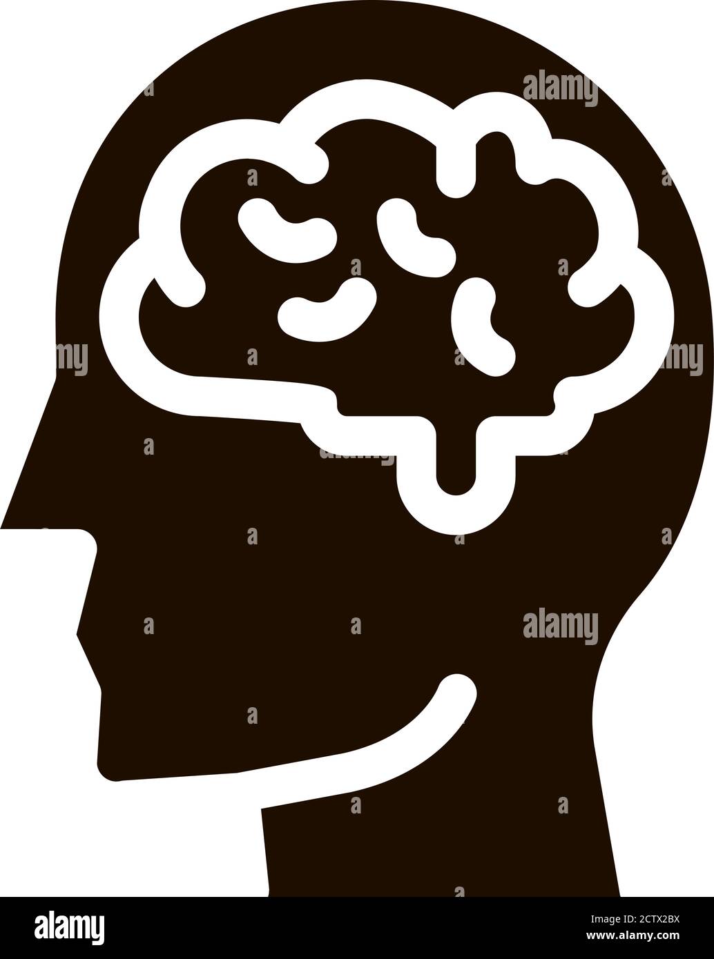 Mainly Cloudy Clouds In Man Silhouette Mind Vector Stock Vector