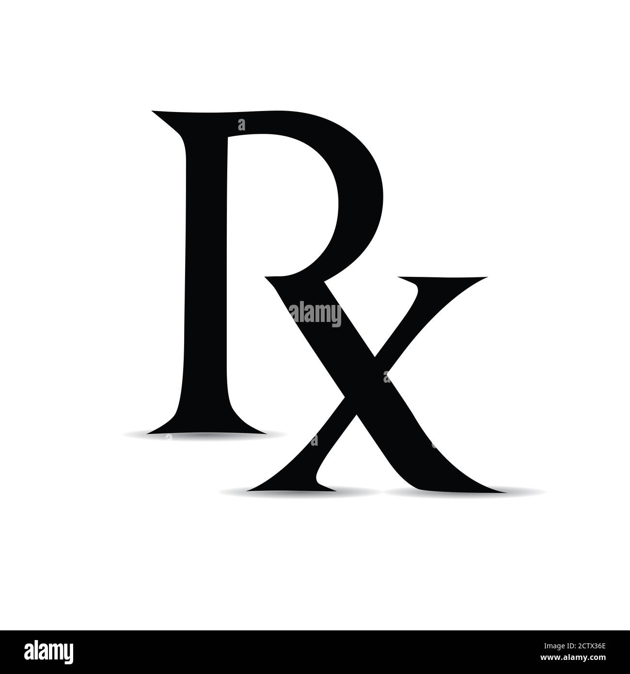 modern Rx logo icon symbol for physician and doctor's medication and prescription not over the counter medication Stock Photo