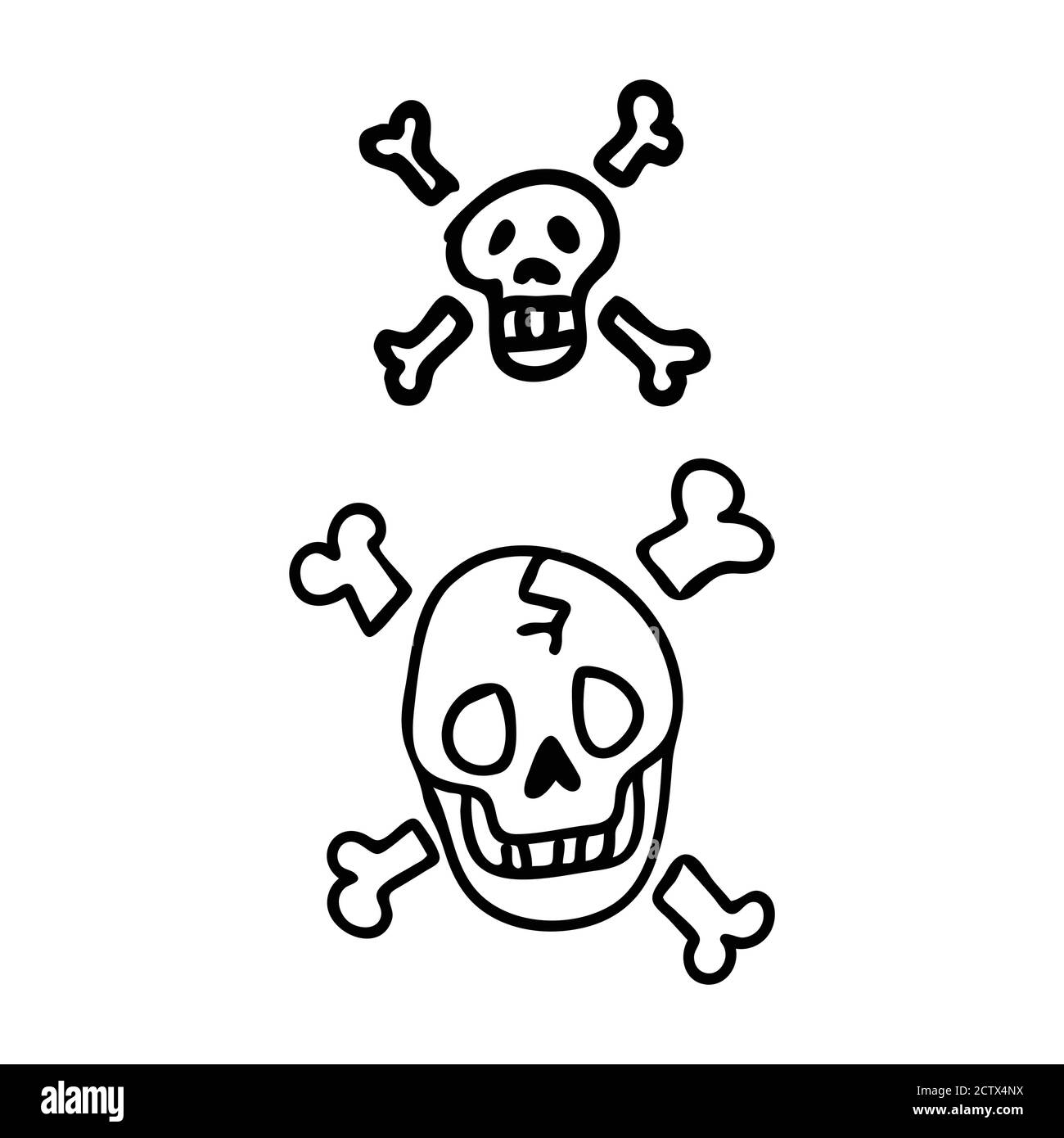 Punk rock skulls vector illustration clipart. Simple alternative sticker.  Kids emo rocker cute hand drawn cartoon grungy tattoo with attitude motif  Stock Vector Image & Art - Alamy