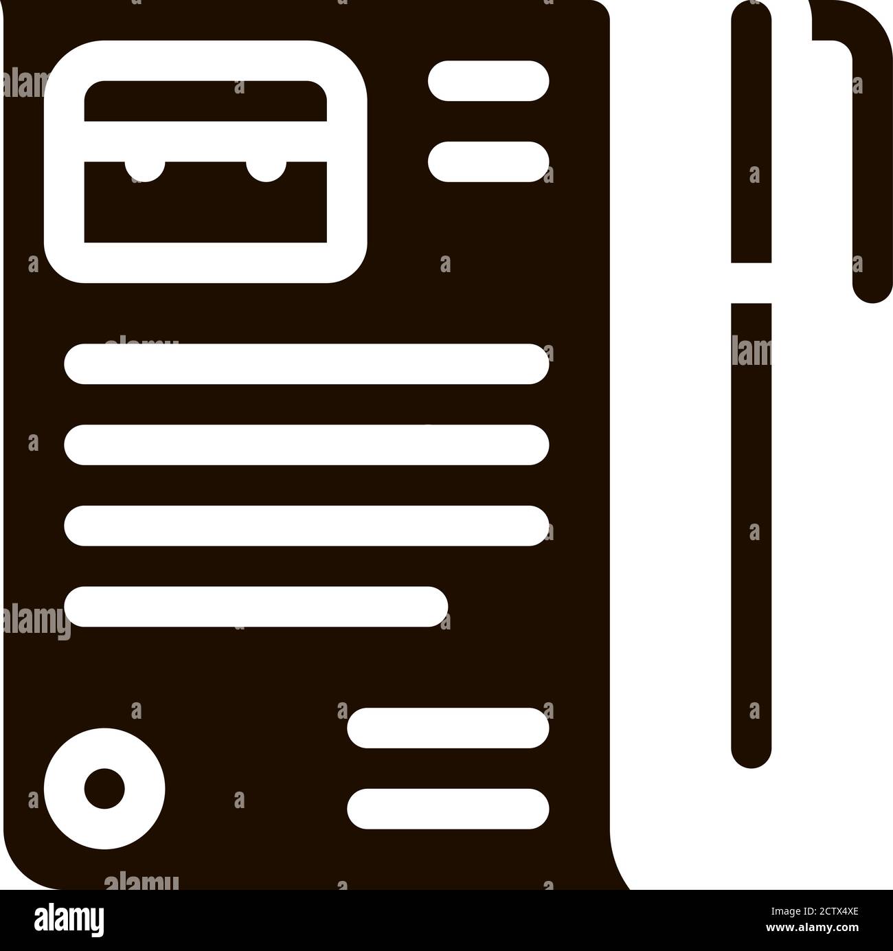Job Agreement Contract Worksheet And Pen Vector Stock Vector