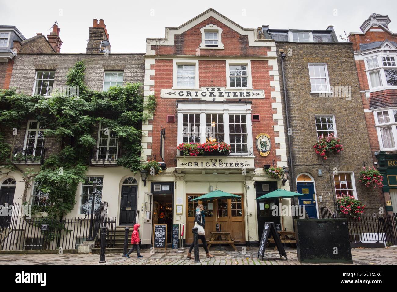 The Cricketer's Pub, Richmond Green, Richmond, London, TW9, U.K. Stock Photo