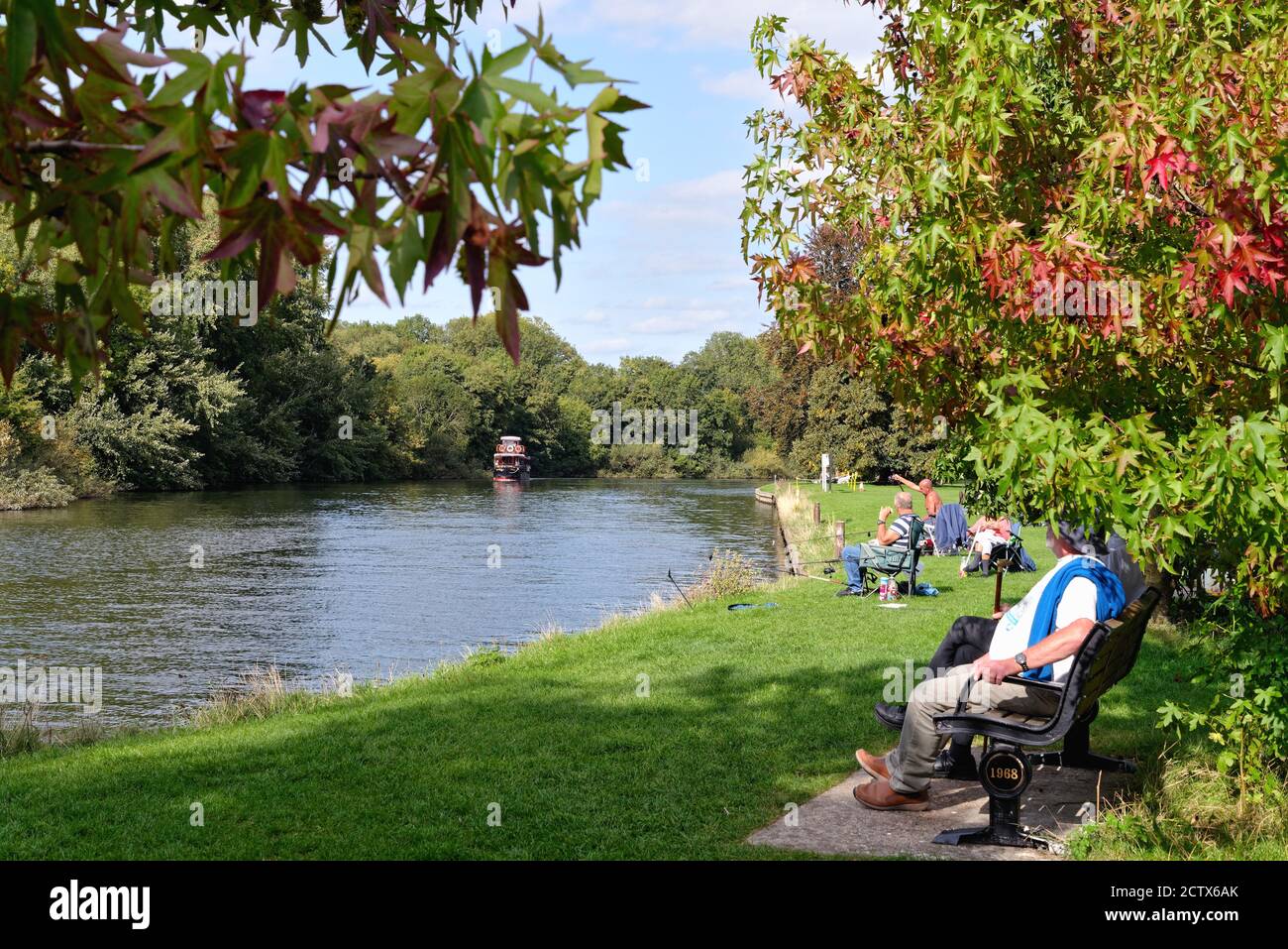 The River Thames at Runnymede on a late summers day, Egham Surrey England UK Stock Photo