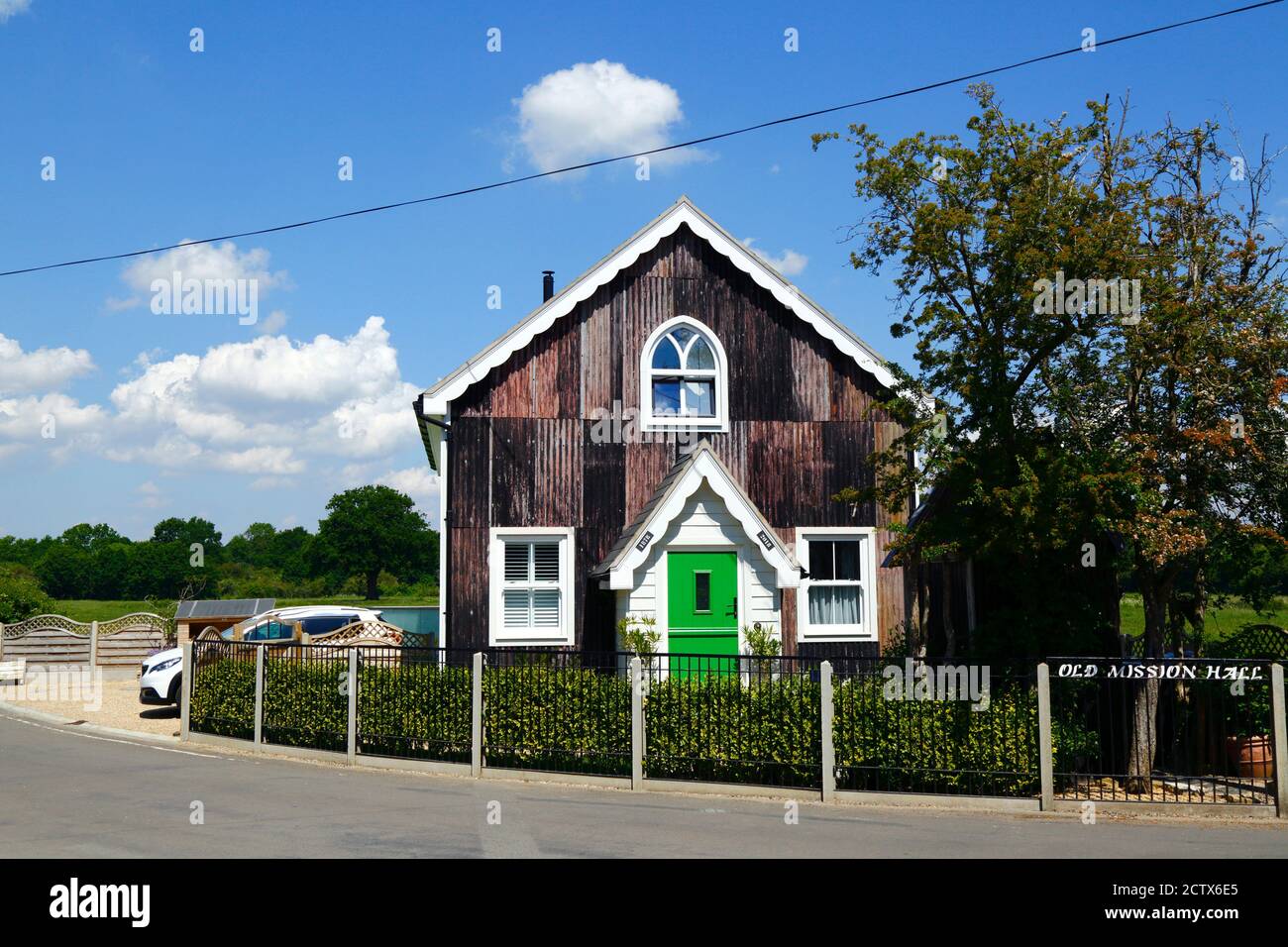 Former Old Mission Hall church building, now a house, Lower Haysden, Kent, England Stock Photo