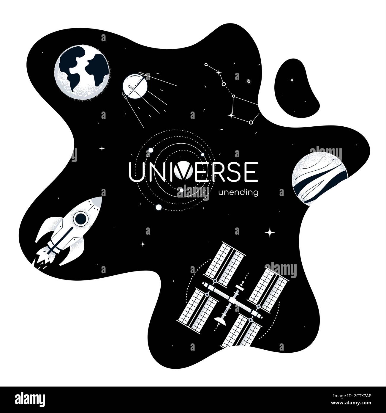 Unending universe - modern flat design style illustration Stock Vector