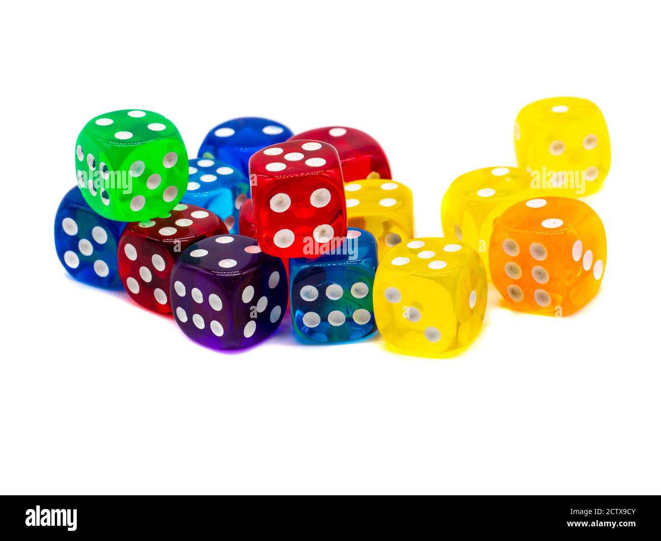 colorful game dice isolated on white background Stock Photo Alamy