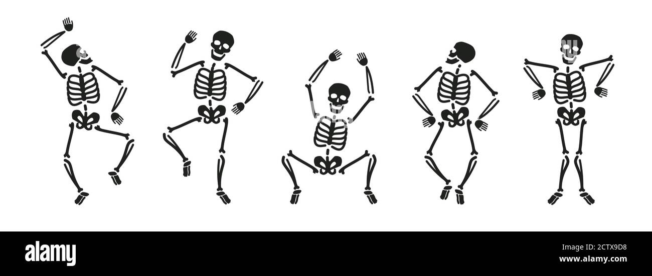Funny skeleton symbol. Halloween concept vector illustration Stock Vector