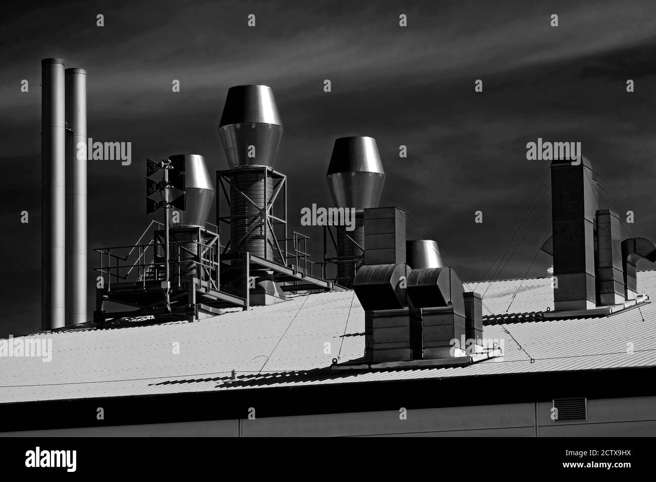 Chemical factory ventilation ducts and extractors Stock Photo - Alamy