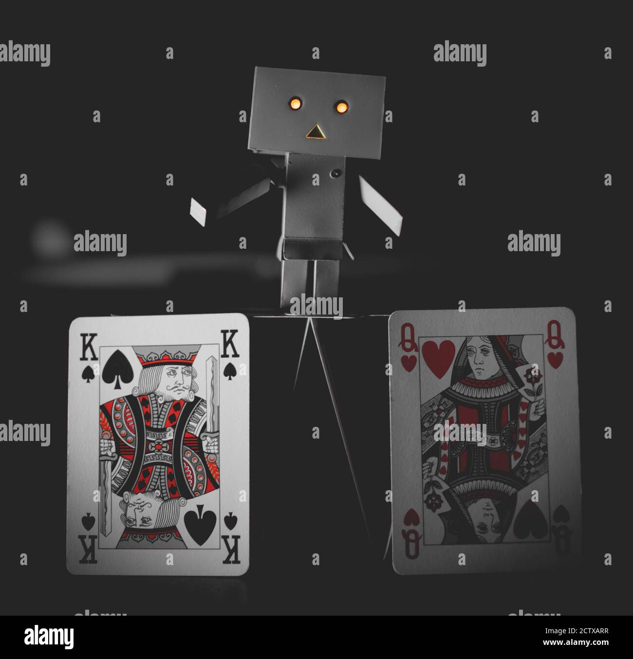 danbo playing with cards Stock Photo