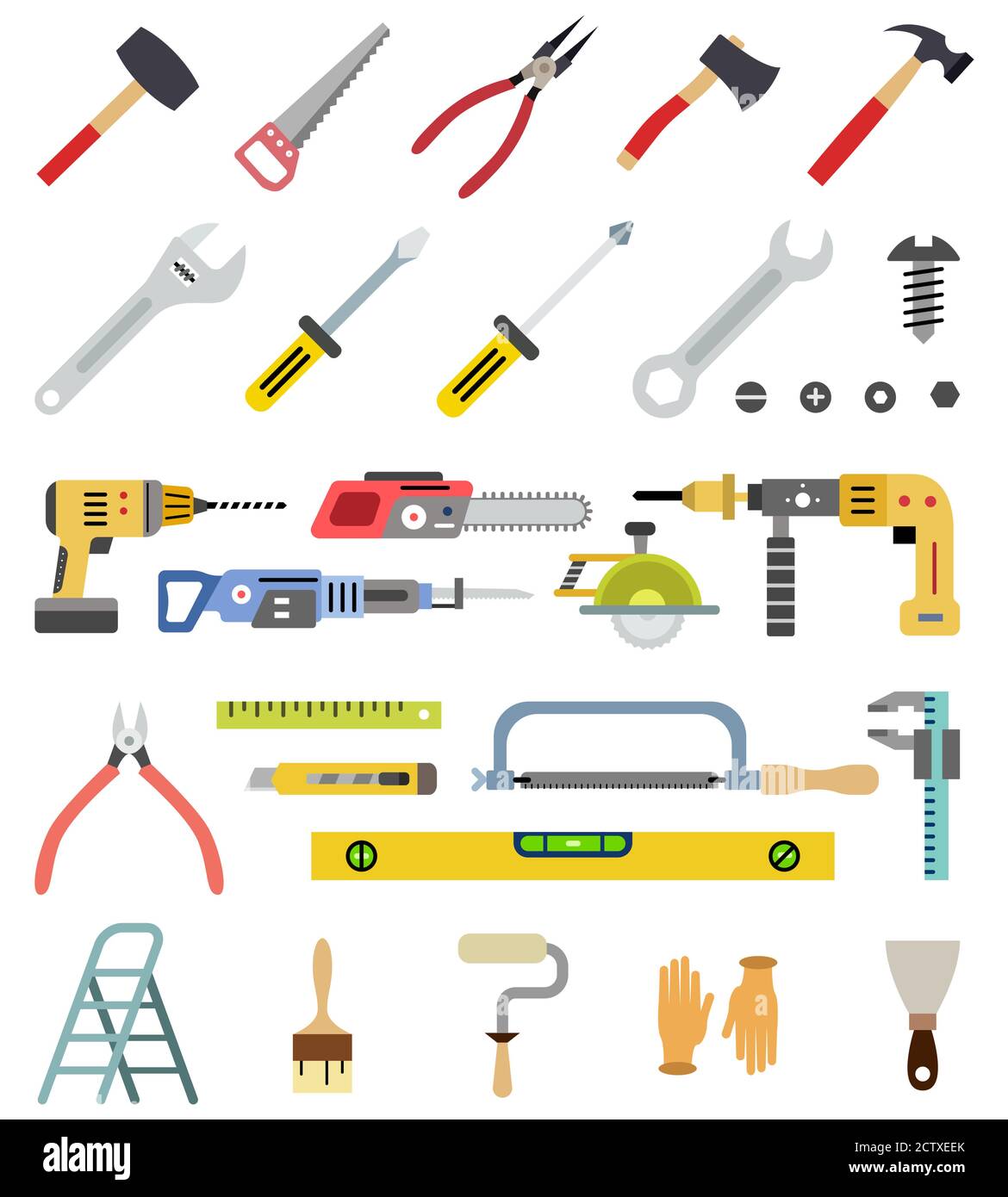 Household tools vector colorful isolated icons Stock Vector Image & Art ...
