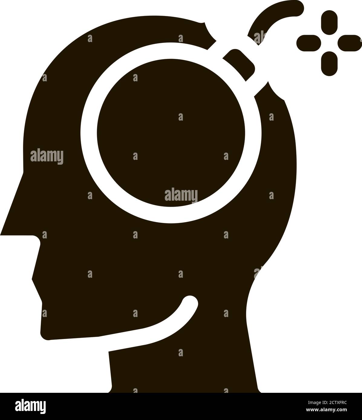 Bomb Dynamite Man Silhouette Headache glyph icon Stock Vector