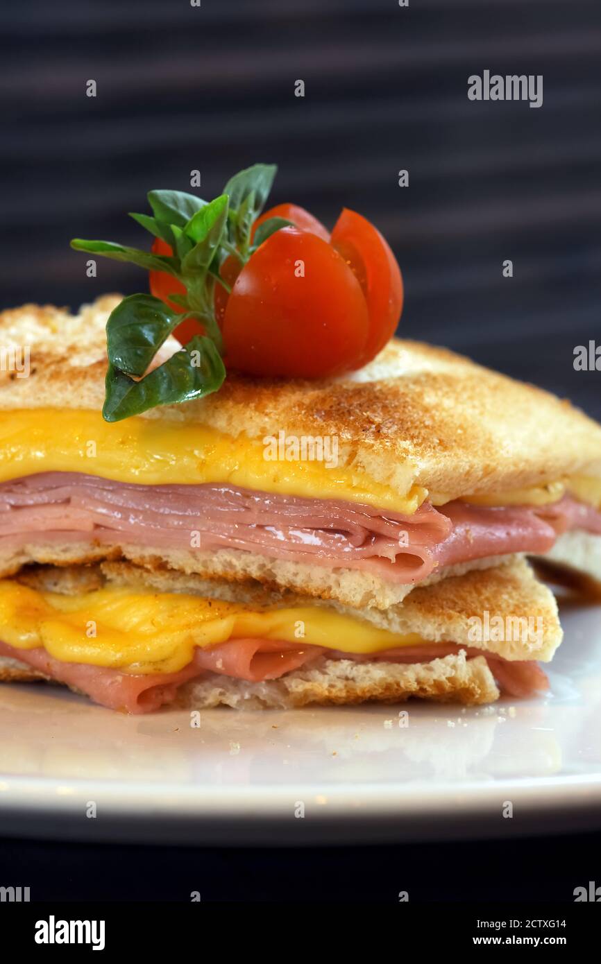 Tramezzini Cotto, classic Italian sandwich with ham and cheese Stock ...