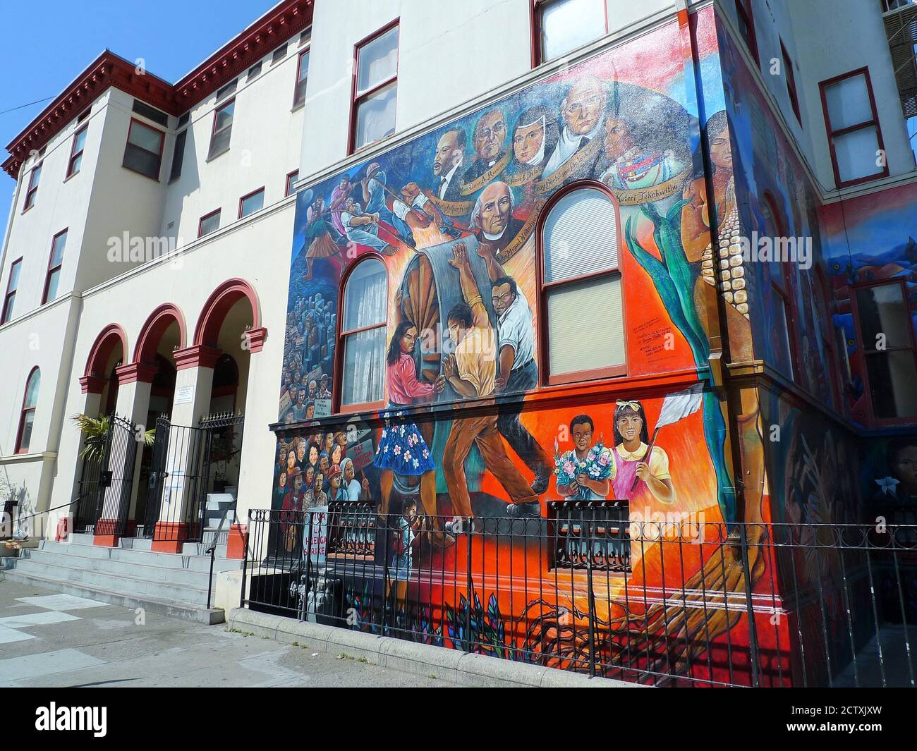 STREET ART IN SAN FRANCISCO. ONE OF THE MURALES IN MISSION NEIGHBORHOOD
