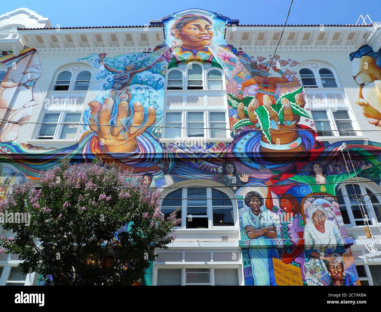 STREET ART IN SAN FRANCISCO. ONE OF THE MURALES IN MISSION NEIGHBORHOOD