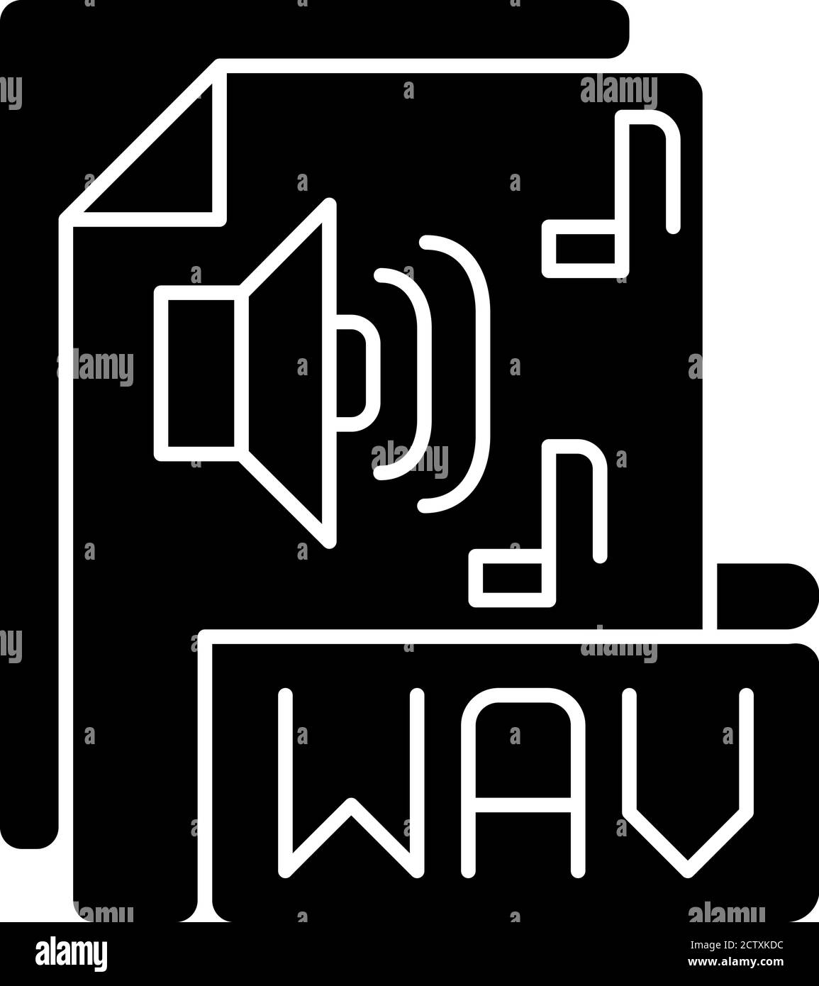 WAV file black glyph icon Stock Vector