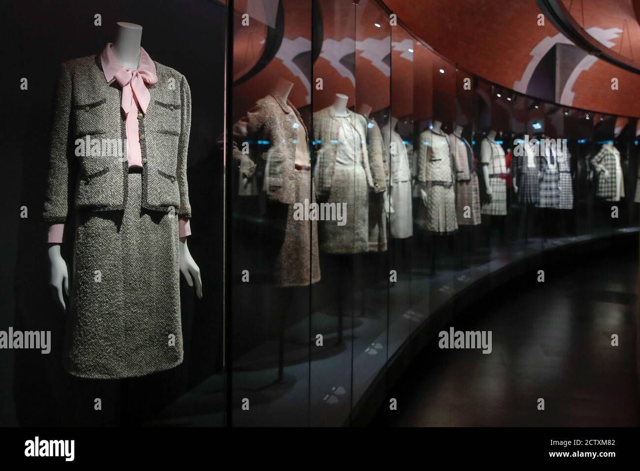Creations of French designer Gabrielle Chanel are displayed during the  exhibition "Gabrielle Chanel, fashion manifesto" at the Galliera Palais  fashion museum in Paris, France, September 25, 2020. REUTERS/Gonzalo  Fuentes Stock Photo - Alamy