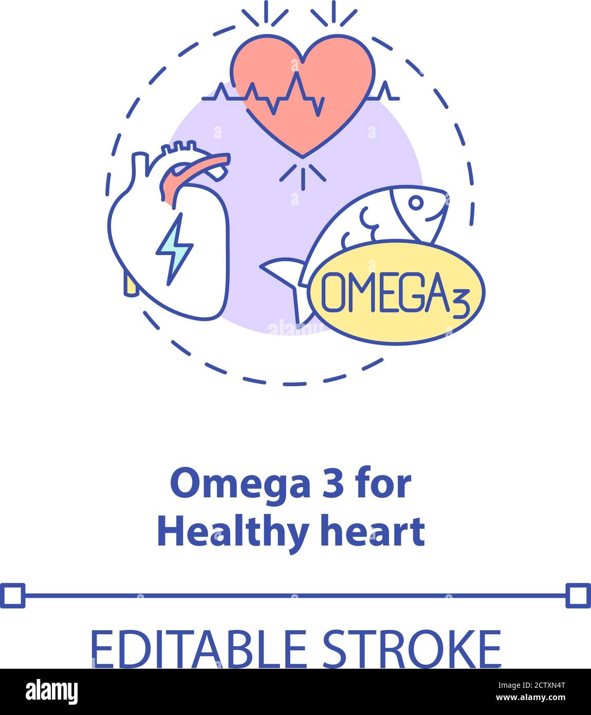 Omega 3 for healthy heart concept icon Stock Vector Image & Art Alamy
