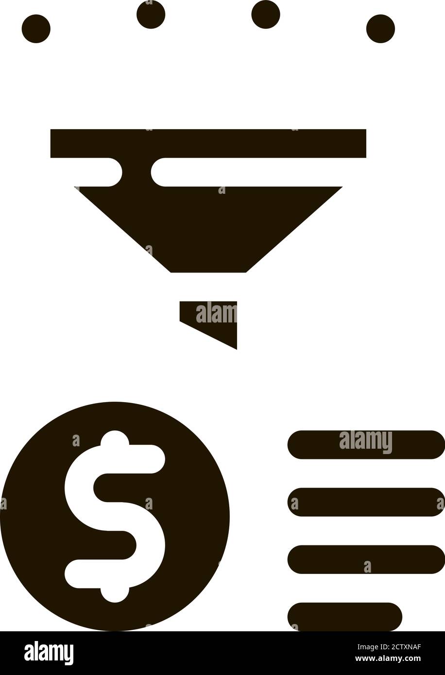 Funnel Financial Information Gathering glyph icon Stock Vector