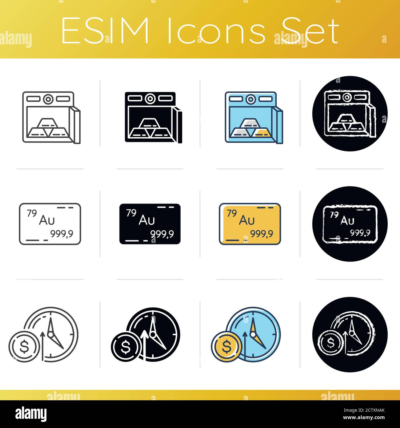 Wealth icons set Stock Vector