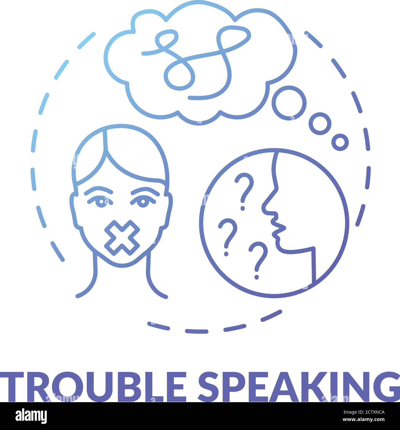 Trouble speaking Stock Vector Images - Alamy