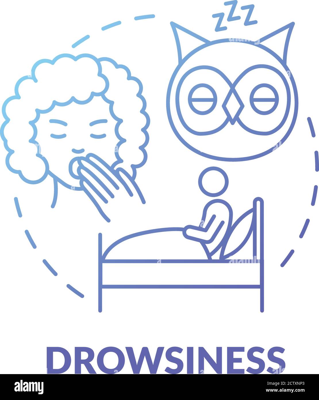 Drowsiness blue gradient concept icon Stock Vector Image & Art - Alamy