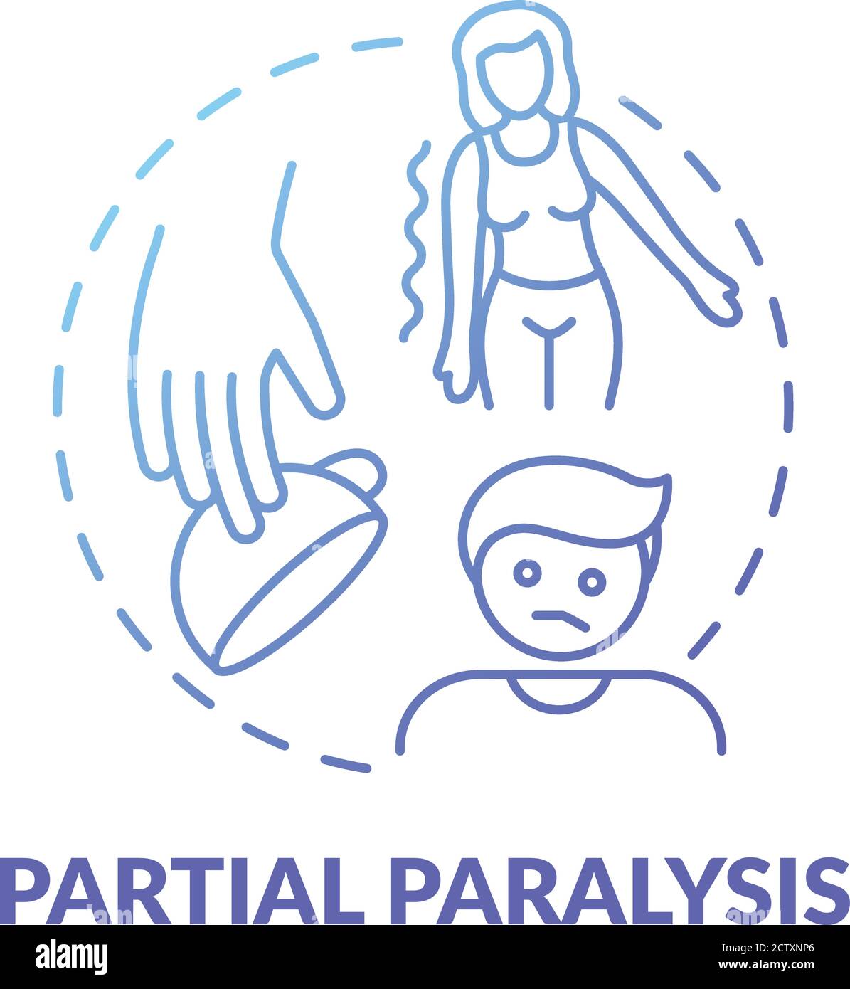 Partial paralysis blue gradient concept icon Stock Vector Image & Art
