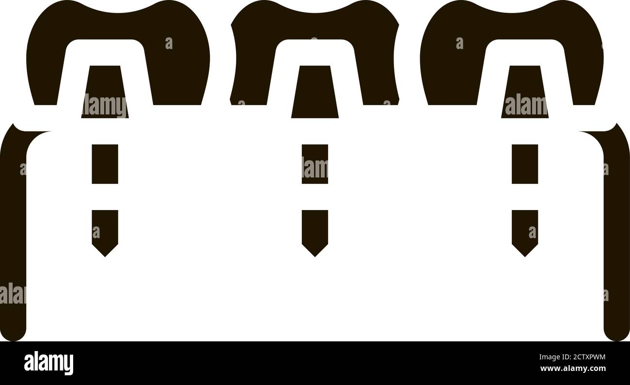 Dental Teeth Implants Biomaterial glyph icon Stock Vector