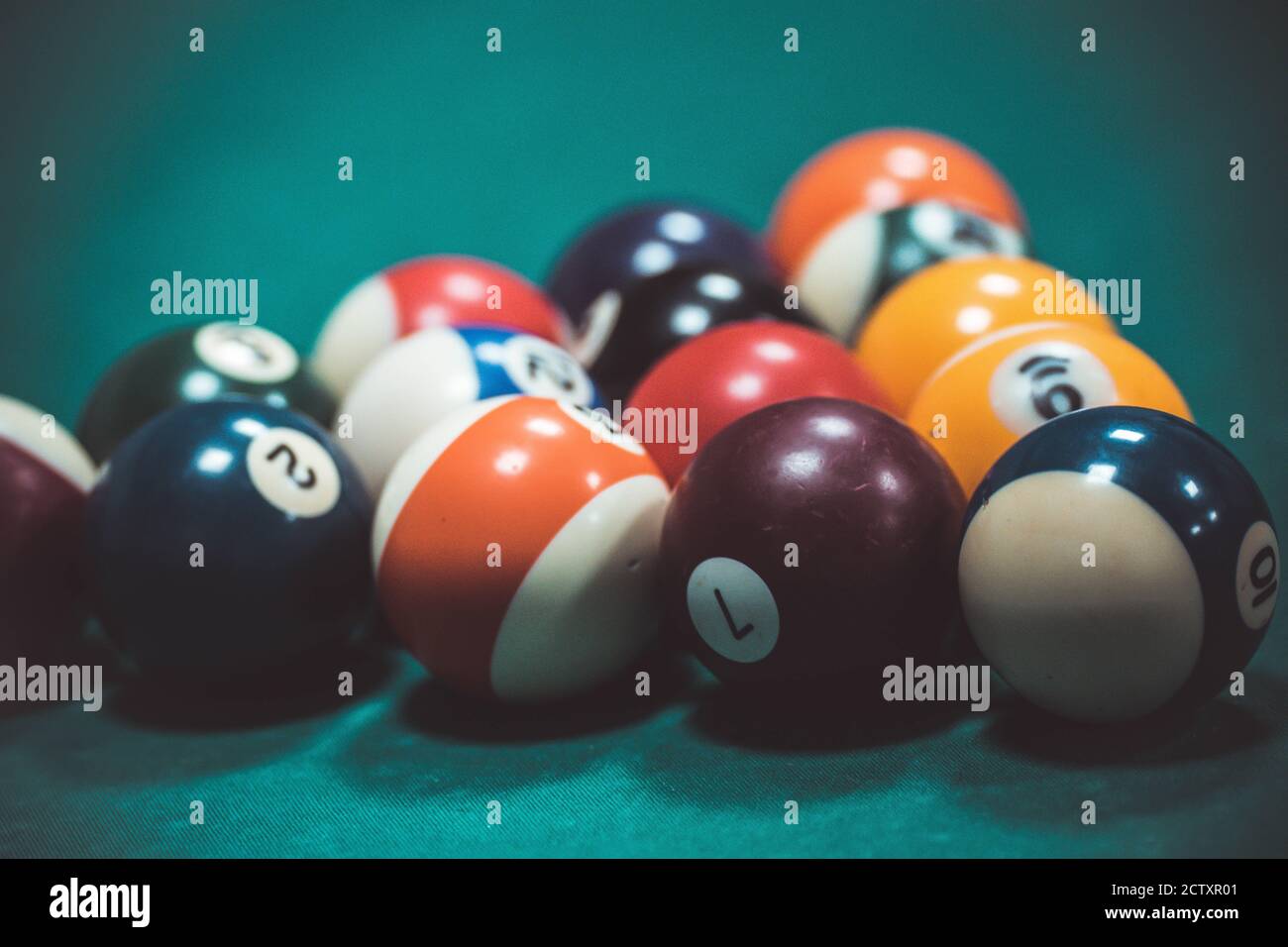 playing biliard in a pool Stock Photo - Alamy
