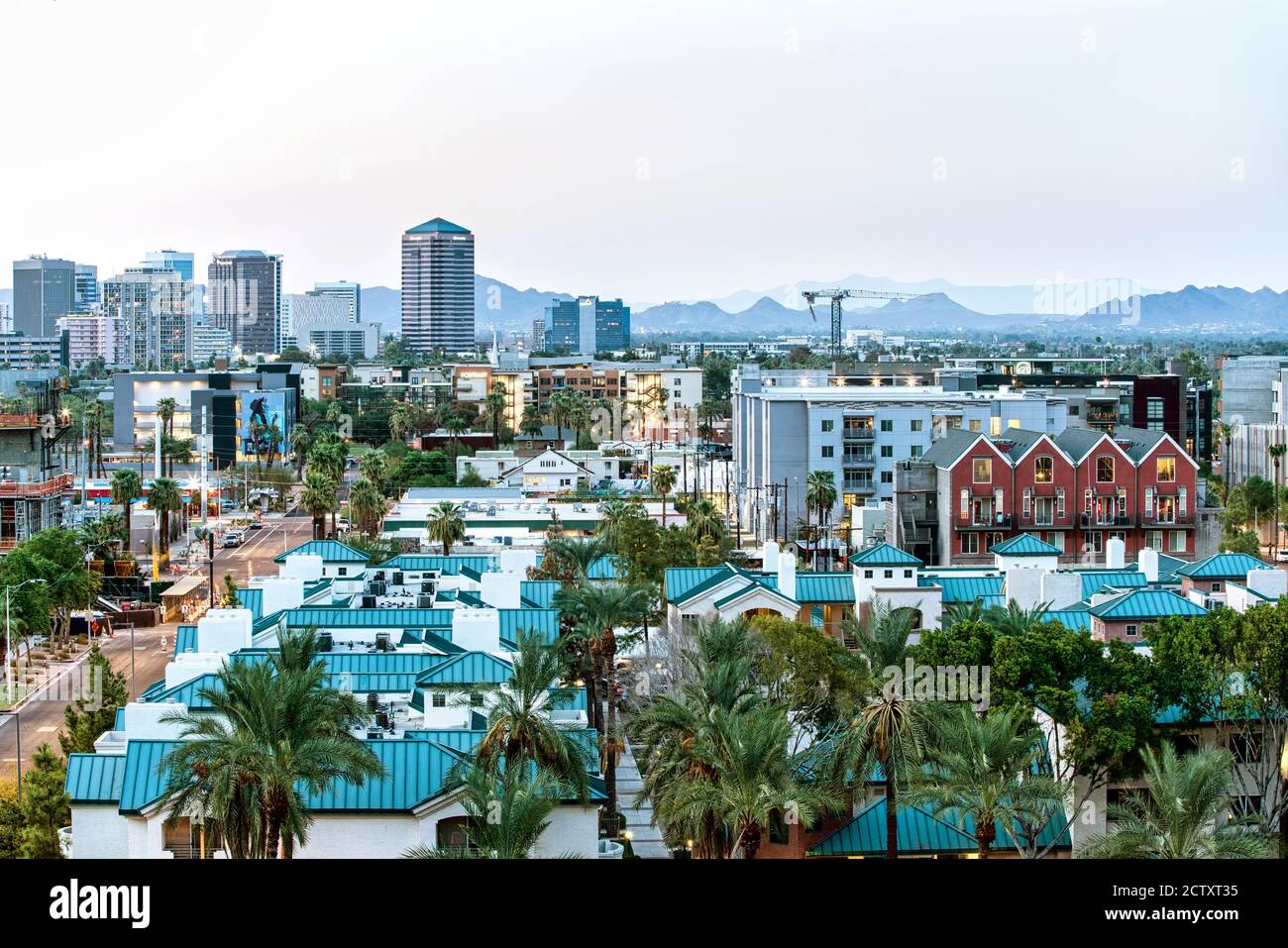 Late afternoon in downtown Phoenix, Arizona Stock Photo