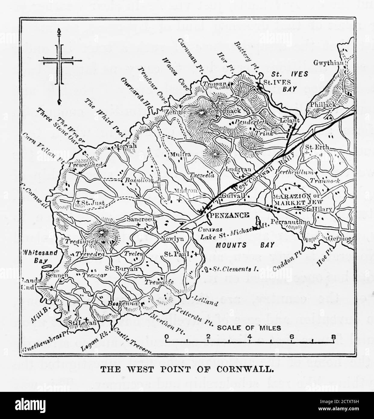 Lands End England Map Map Of Cornwall And Land's End, England Victorian Engraving, 1840 Stock  Photo - Alamy
