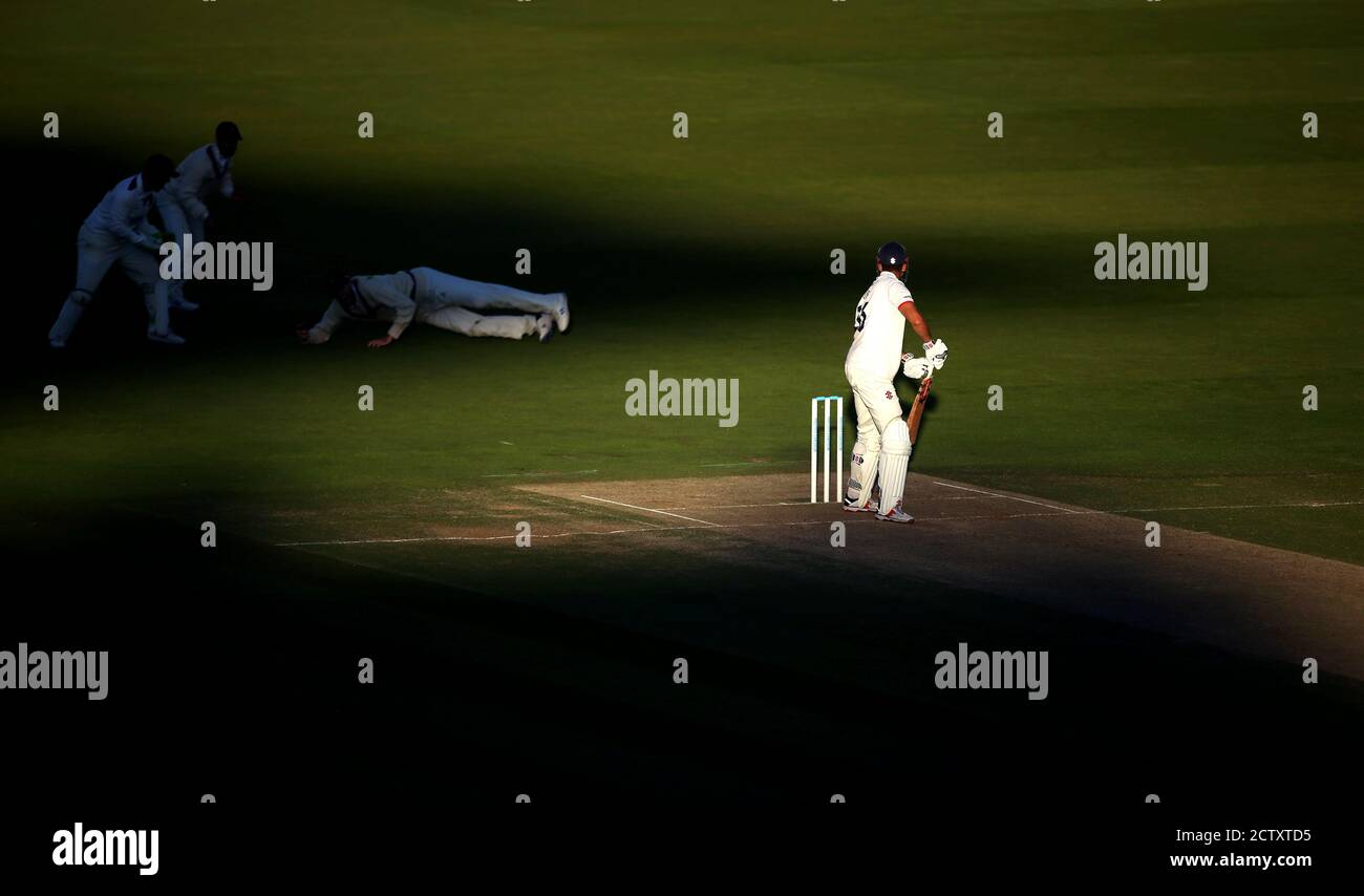 Essex's Alastair Cook is dismissed during day three of the Bob Willis Trophy Final at Lord's, London. Stock Photo