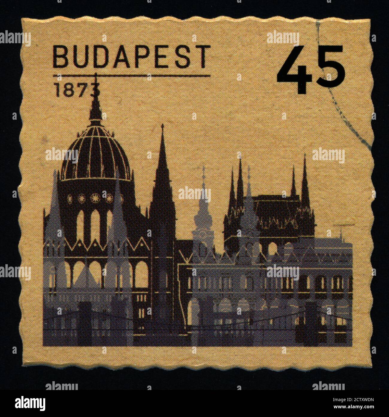 BUDAPEST postage stamps old architecture states large format xxl Stock Photo