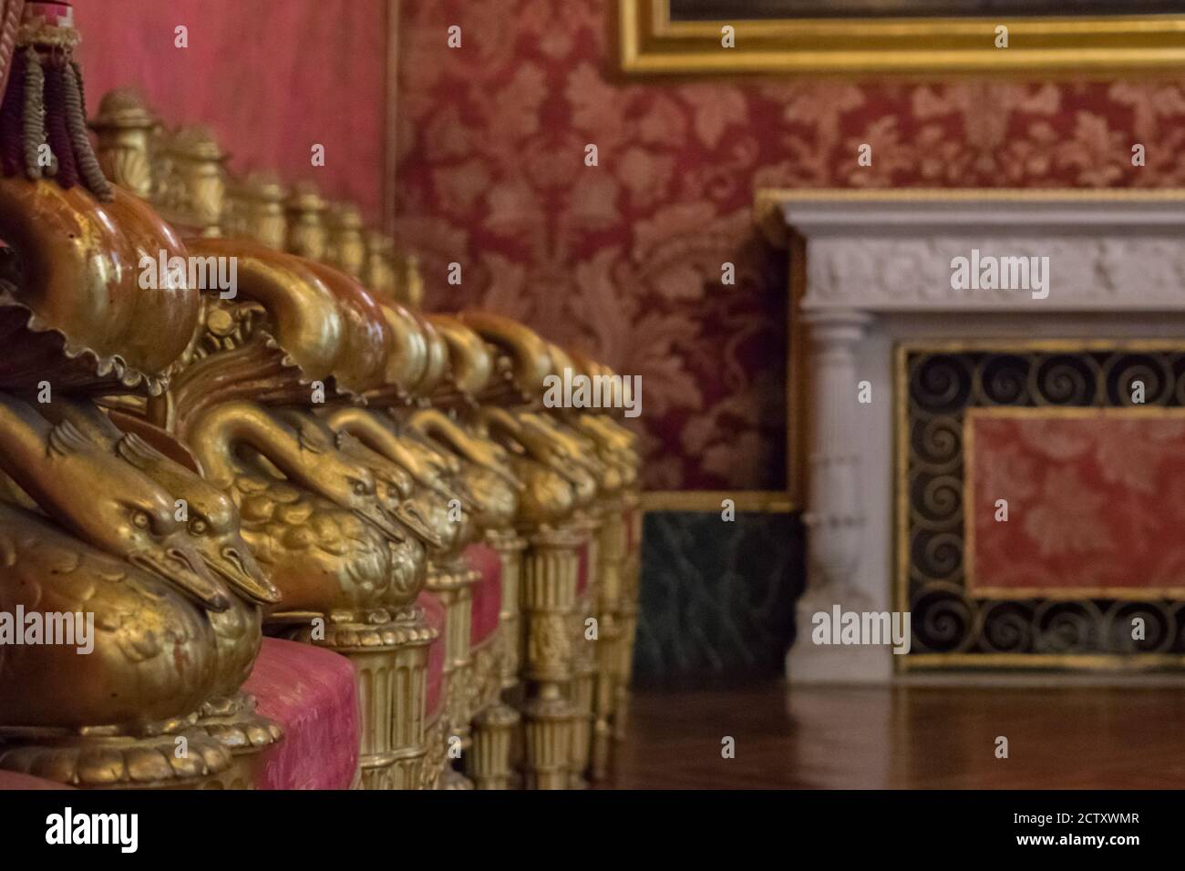 throne in a royal palace Stock Photo