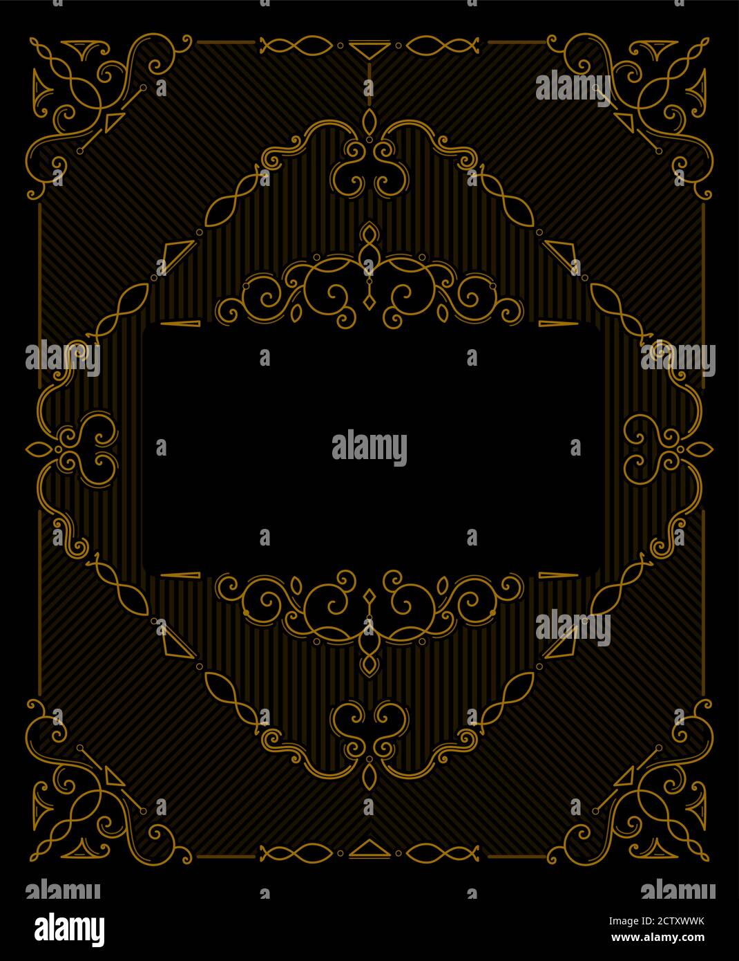 Set of Art deco borders and frames. Vector illustration Stock Vector