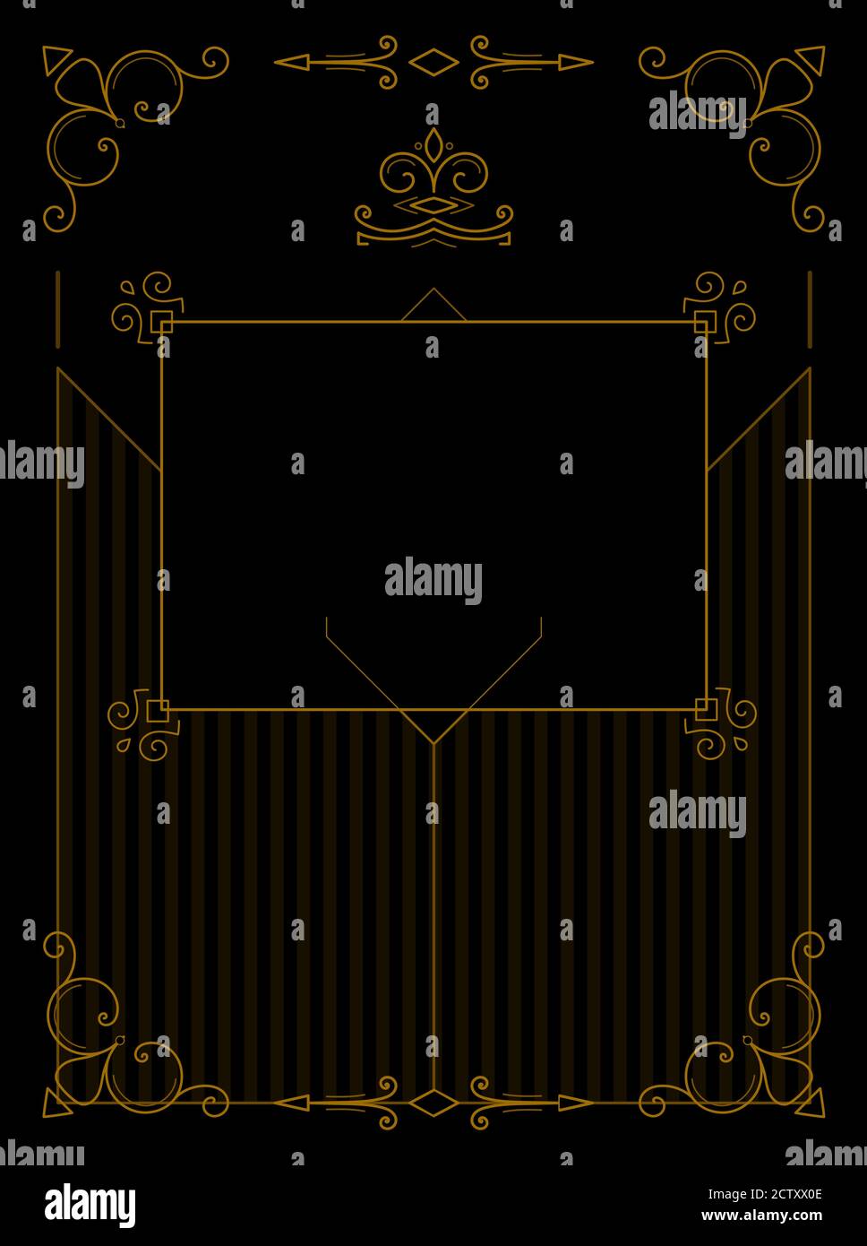 Set of Art deco borders and frames. Vector illustration Stock Vector ...