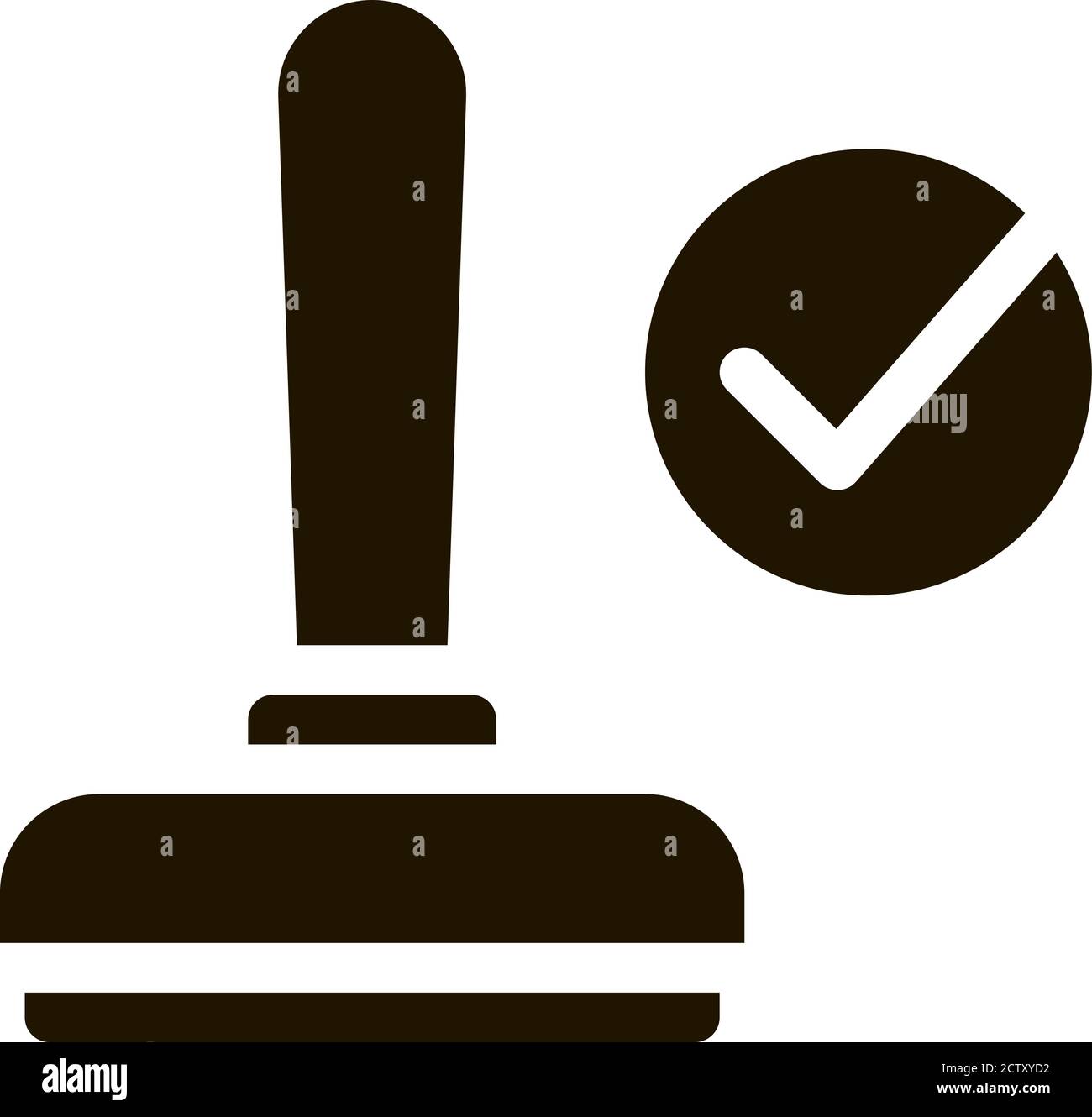 Hand Print Seal Approved Mark Element glyph icon Stock Vector