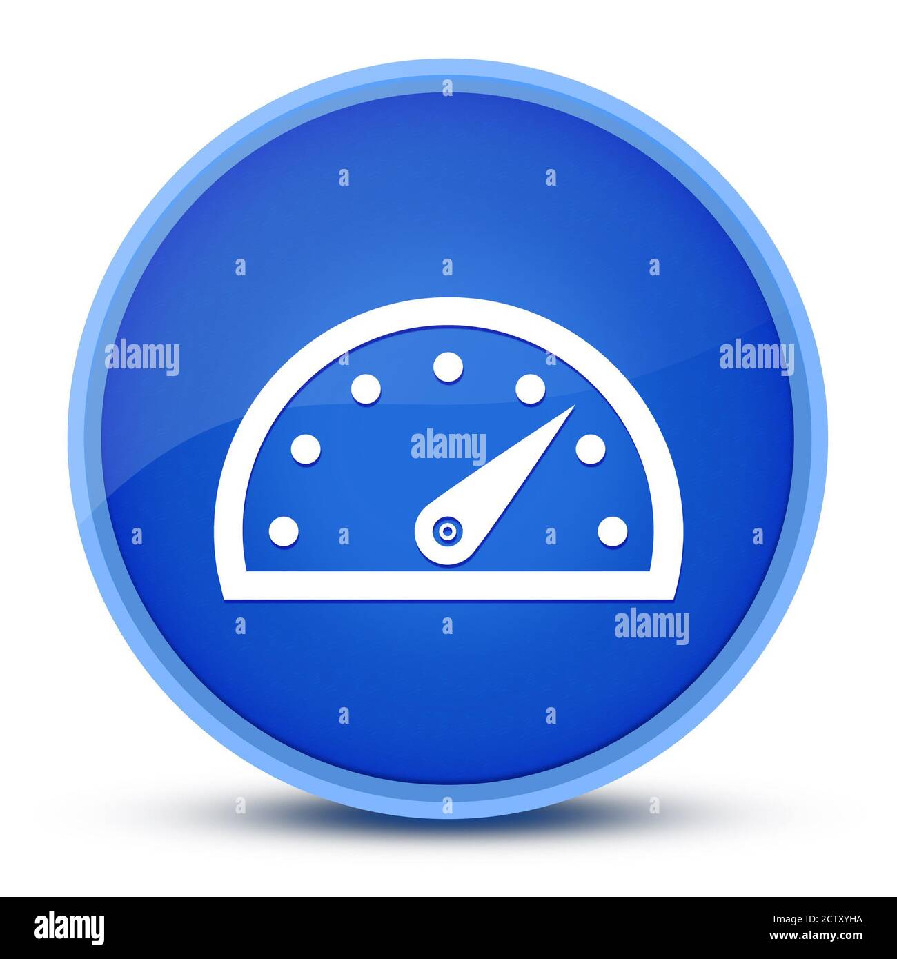 Speedometer gauge luxurious glossy blue round button abstract
