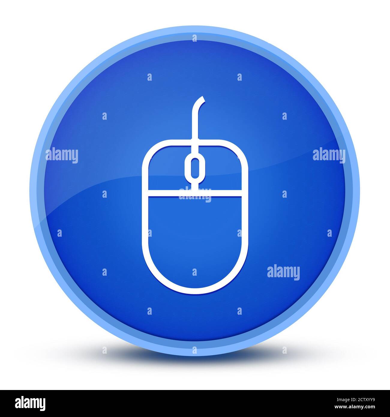 Mouse luxurious glossy blue round button abstract illustration Stock Photo